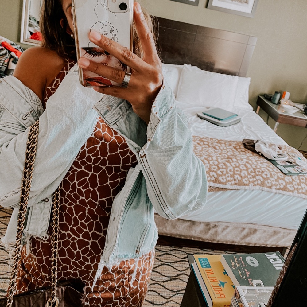 giraffe pattern dress